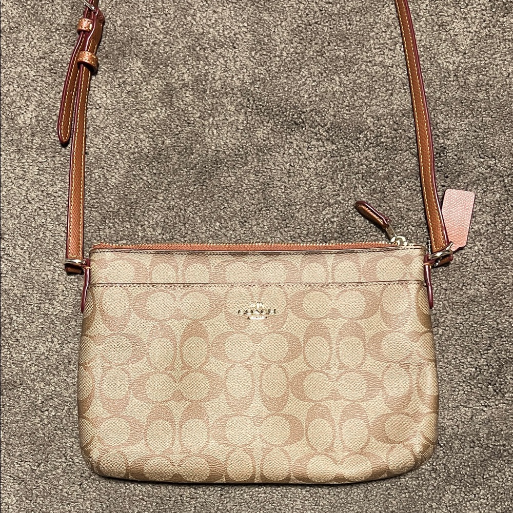 Coach Beige and Brown Crossbody Bag